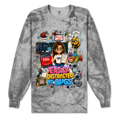 Easily Distracted by Bugs T-Shirt | Bug Geek Illustration, Cute Insect Sticker Collage for QA, Tester, Test Analyst, Testing Thumbnail