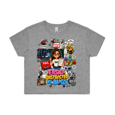 Easily Distracted by Bugs T-Shirt | Bug Geek Illustration, Cute Insect Sticker Collage for QA, Tester, Test Analyst, Testing Thumbnail